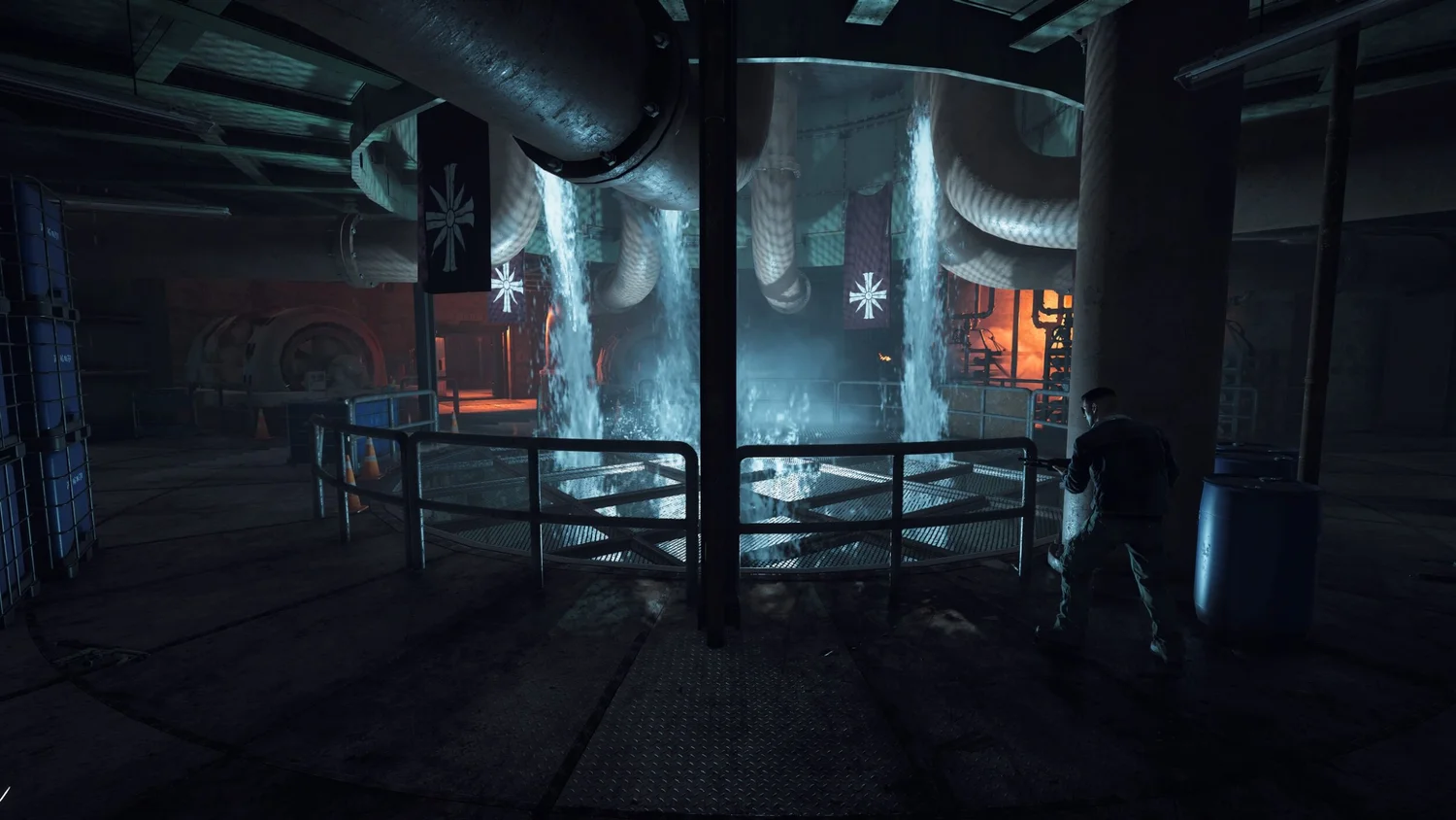 Casualties of War: A screenshot of the bunker interior, showing the flooding.