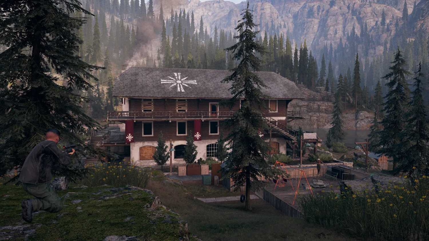 Get Free: A screenshot of the exterior of the Grandview Hotel.
